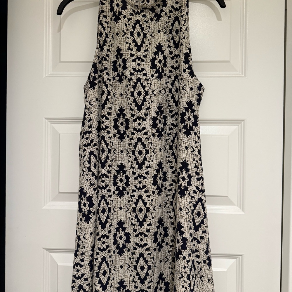Soprano Black and Cream Geometric Mini Dress